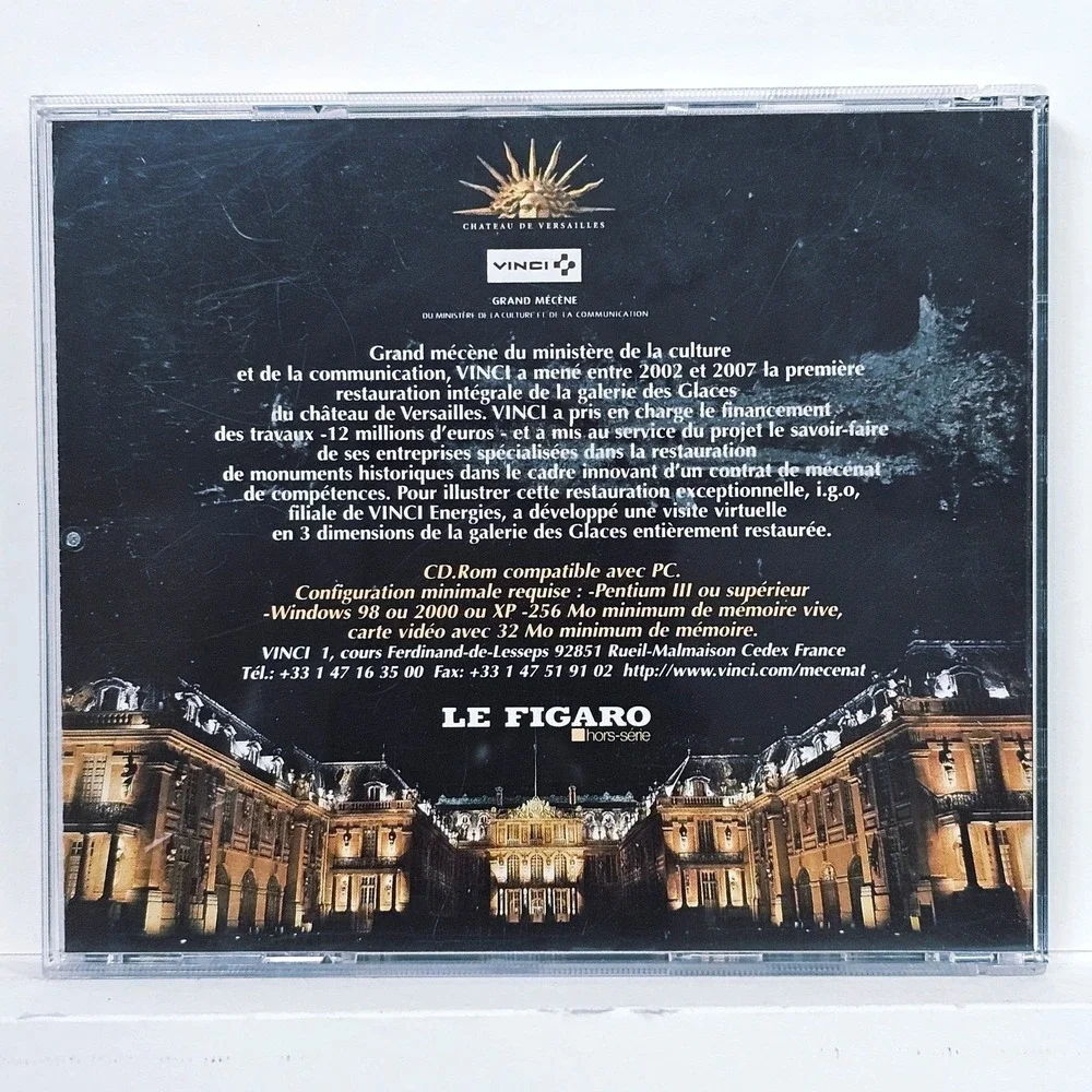 Versailles Retrouve Le Figaro PC Software CD-ROM 3D Hall of‎ Mirrors French EX